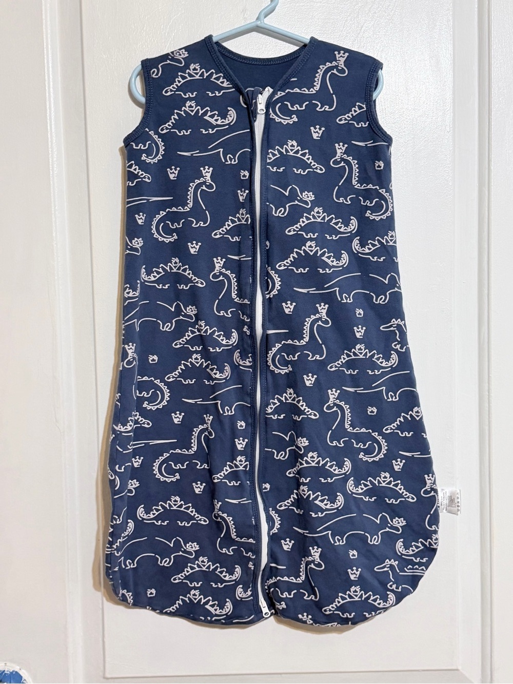 Kids Navy Dino Sleep Sack Pajama - Sleeveless Zip Front YooFoss 6-12 months